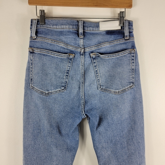 Re/Done 90s High Rise Ankle Crop Slim Straight Button Fly Jeans Mid90s - Picture 8 of 15